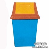 A09藍色翻蓋玻璃鋼垃圾桶 街道環(huán)保垃圾桶
