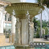 HP180大型廣場噴泉花盆生產(chǎn)定做 玻璃鋼仿砂巖人物噴泉雕塑廠家