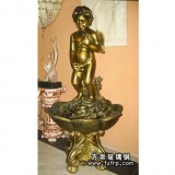 HP178小區(qū)室內(nèi)裝飾噴泉花盆設(shè)計(jì) 仿銅人物噴泉雕塑定做