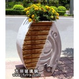 HP103街道玻璃鋼室外仿砂巖花盆價(jià)格 藝術(shù)美觀裝飾花瓶柱子