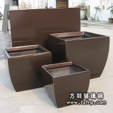 HP004棕色樹(shù)脂花盆 玻璃鋼花盆定做 方形花盆批發(fā)
