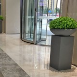 簡歐風格羅馬柱玻璃鋼落地花盆裝飾四川成都商場