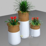 商場定制玻璃鋼圓形組合花盆3D建模設(shè)計圖