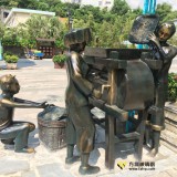 玻璃鋼農(nóng)耕主題仿銅雕塑