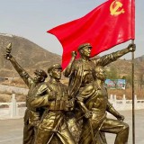 廣場玻璃鋼抗戰(zhàn)人物雕塑