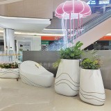 玻璃鋼花盆座椅組合美陳空間裝飾龍崗購(gòu)物中心