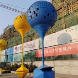 樓盤(pán)不銹鋼熱氣球景觀雕塑