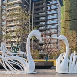 城市廣場(chǎng)創(chuàng)意天鵝金屬雕塑