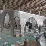 不銹鋼鏤空發(fā)光城市景觀裝飾墻