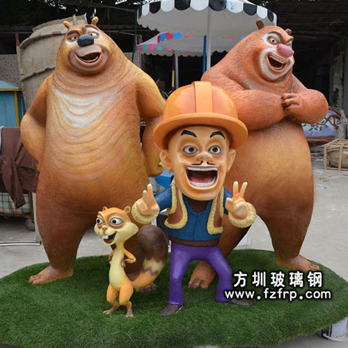 光頭強(qiáng)雕塑,熊大熊二卡通雕塑造型