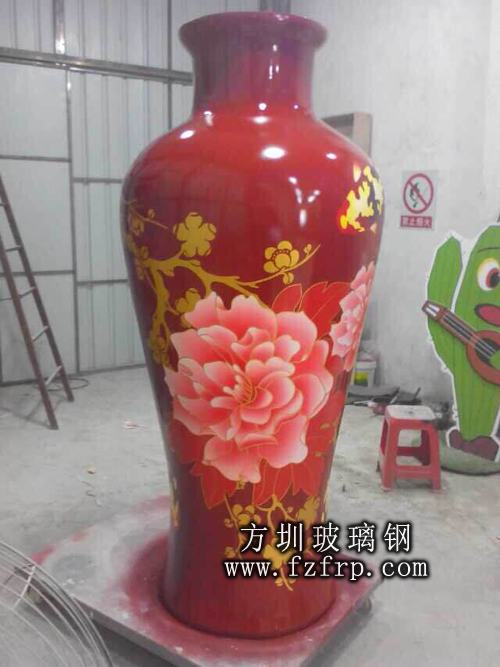 彩繪玻璃鋼大花瓶