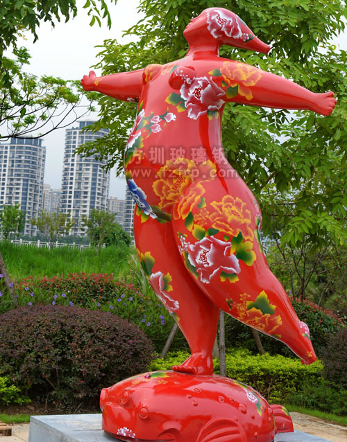 玻璃鋼肥女彩繪雕塑