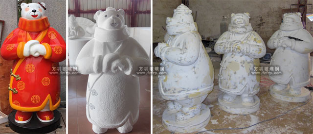 玻璃鋼春節(jié)迎賓熊美陳雕塑