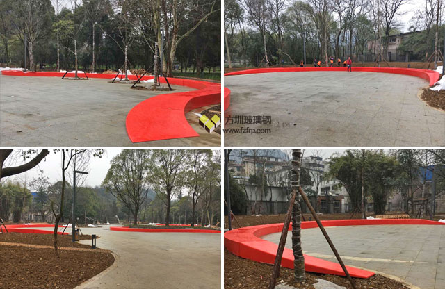 公園戶外異形發(fā)光玻璃鋼休閑長凳
