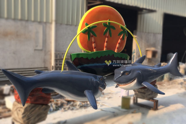 玻璃鋼鯊魚海洋動物創(chuàng)意門頭