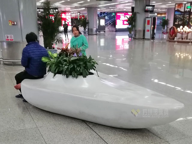 福建車站玻璃鋼休息座椅花盆