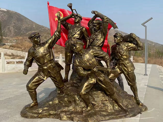 玻璃鋼紅軍革命主題雕塑群