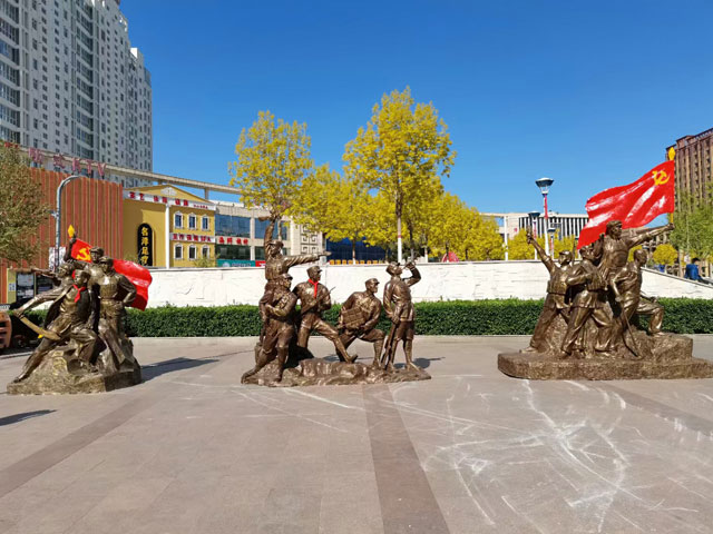 玻璃鋼紅色革命題材雕塑