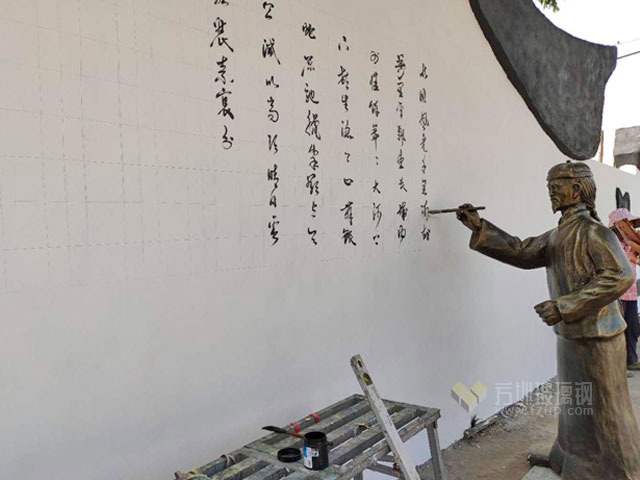 梅州玻璃鋼仿銅人物雕塑寫字裝飾墻面文化氛圍