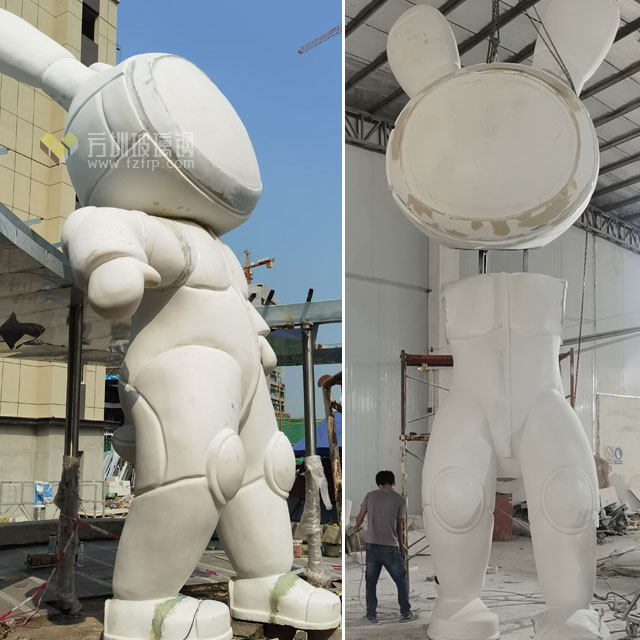 惠州樓盤玻璃鋼太空兔雕塑6米大型城市景觀小品