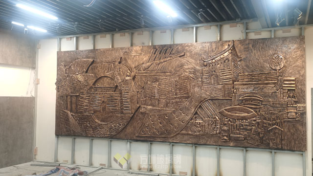 深圳檔案館展廳玻璃鋼海防圖浮雕文化墻再現(xiàn)紅色記憶