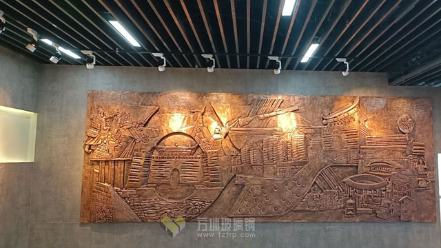深圳檔案館展廳玻璃鋼海防圖浮雕文化墻再現(xiàn)紅色記憶
