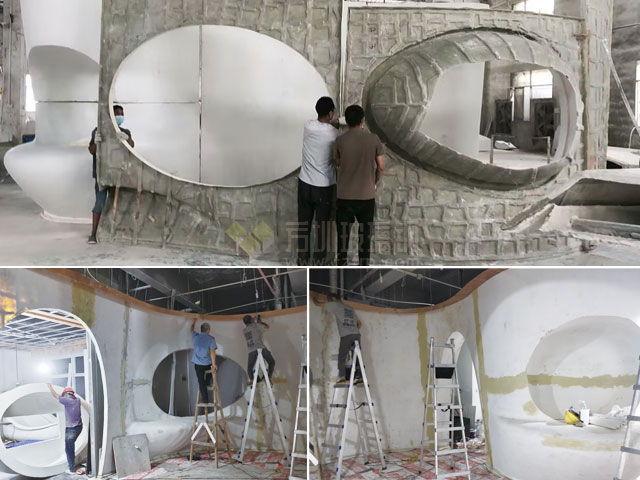 深圳細胞多媒體展廳玻璃鋼造型裝飾背景墻