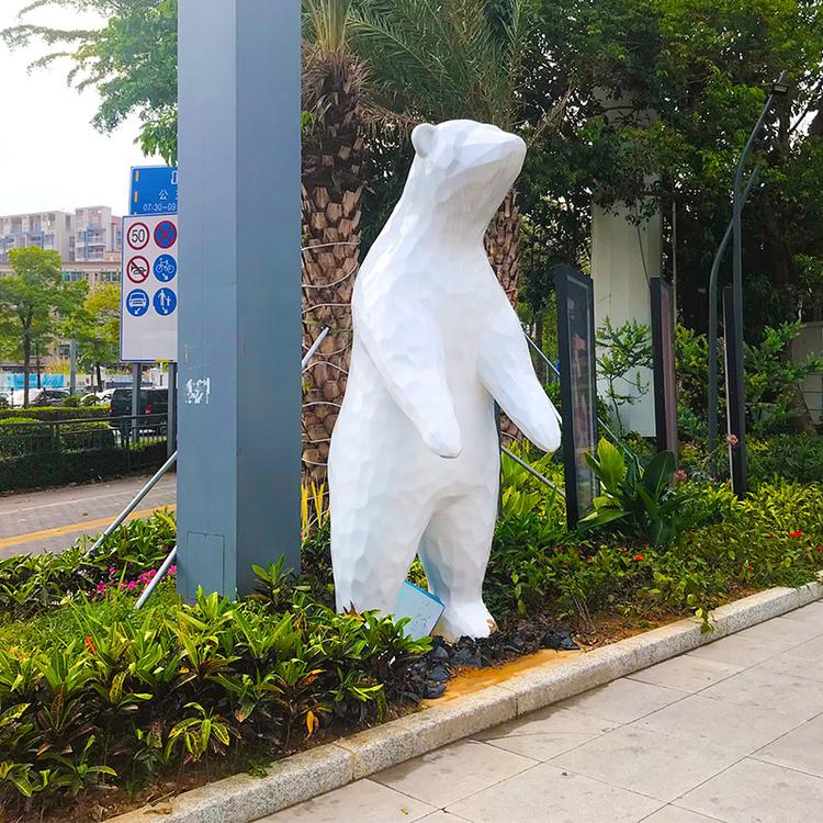 玻璃鋼園林景觀北極熊雕塑