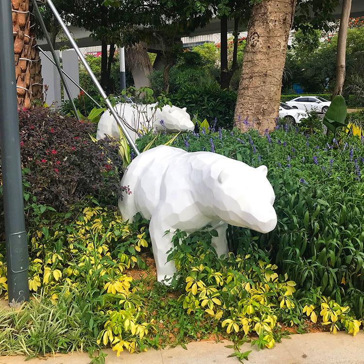 玻璃鋼園林景觀北極熊雕塑
