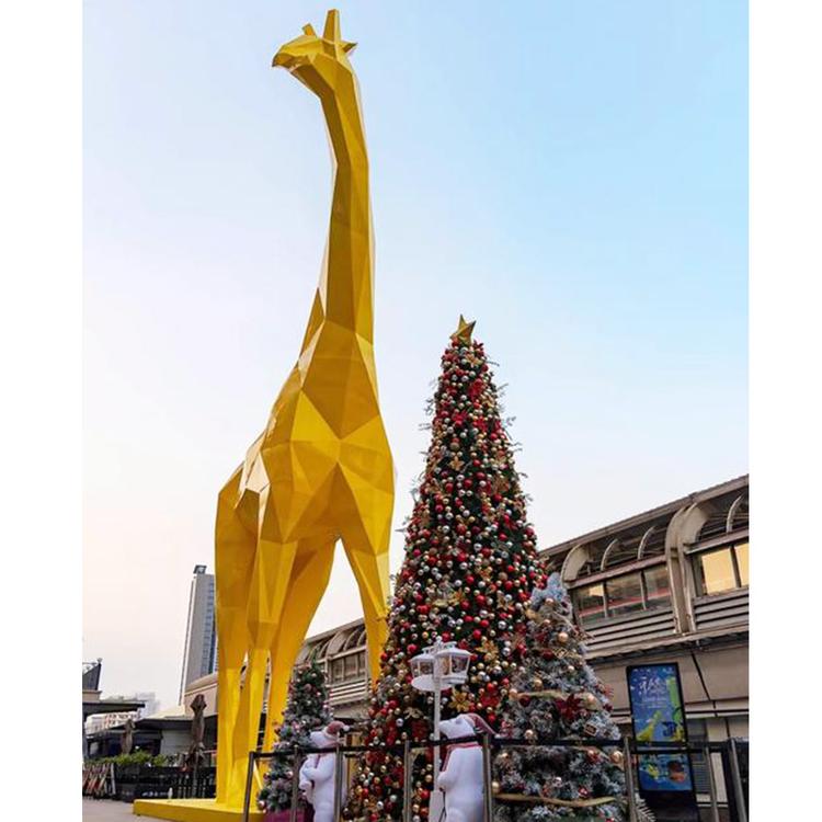 城市景觀大型長頸鹿玻璃鋼雕塑
